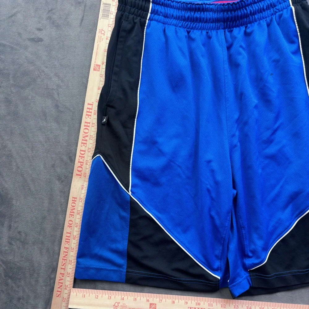 Jordan Mens Blue Black Dri-FIT Basketball Shorts L Jumpman Mesh Athletic Y2K VTG